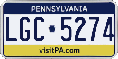 PA license plate LGC5274