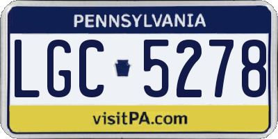 PA license plate LGC5278