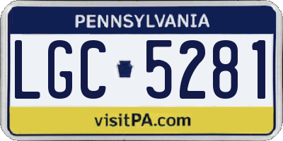 PA license plate LGC5281