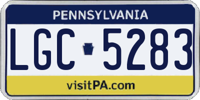PA license plate LGC5283
