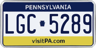 PA license plate LGC5289