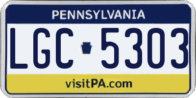 PA license plate LGC5303