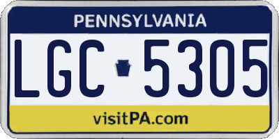 PA license plate LGC5305