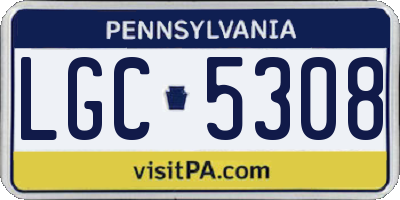 PA license plate LGC5308