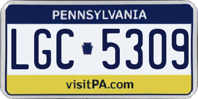 PA license plate LGC5309