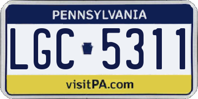 PA license plate LGC5311