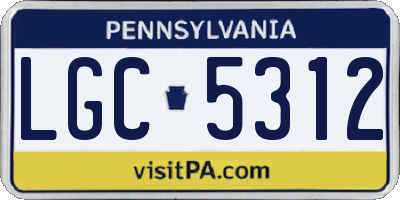 PA license plate LGC5312
