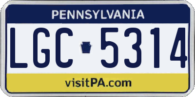 PA license plate LGC5314