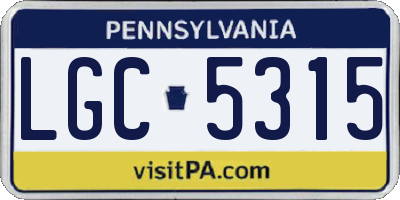 PA license plate LGC5315