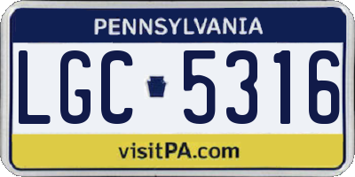 PA license plate LGC5316
