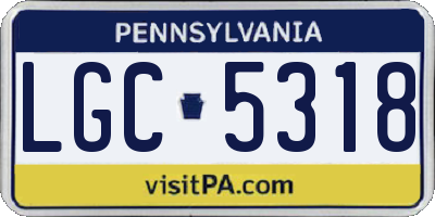 PA license plate LGC5318