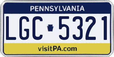 PA license plate LGC5321