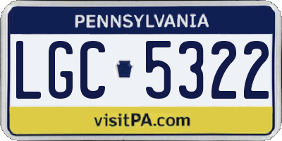 PA license plate LGC5322