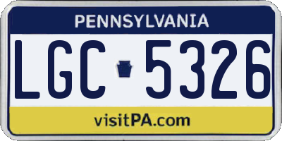 PA license plate LGC5326