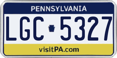 PA license plate LGC5327