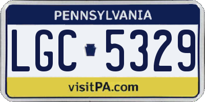 PA license plate LGC5329