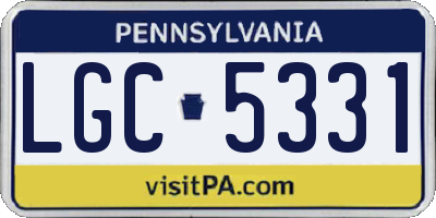 PA license plate LGC5331