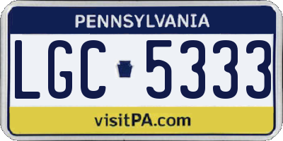 PA license plate LGC5333