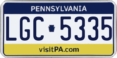 PA license plate LGC5335