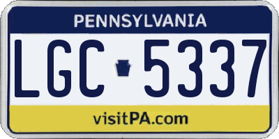 PA license plate LGC5337