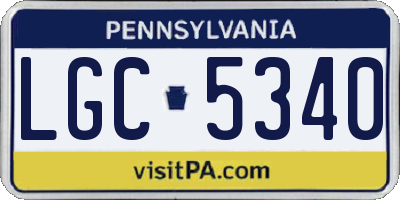 PA license plate LGC5340