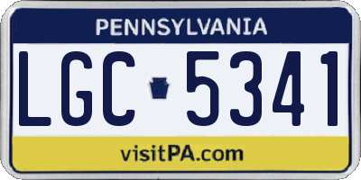 PA license plate LGC5341