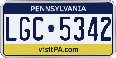 PA license plate LGC5342
