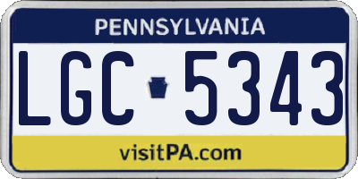 PA license plate LGC5343