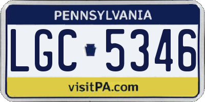 PA license plate LGC5346