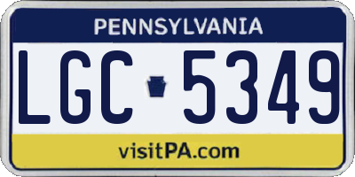 PA license plate LGC5349