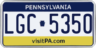 PA license plate LGC5350