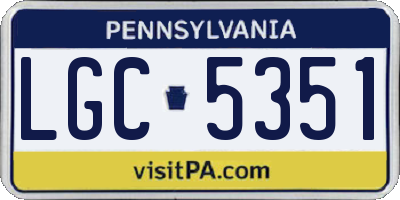 PA license plate LGC5351