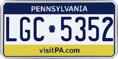 PA license plate LGC5352