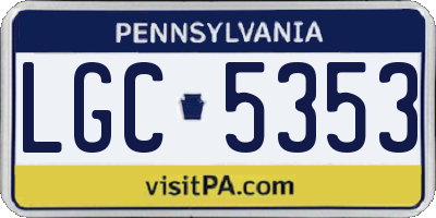PA license plate LGC5353