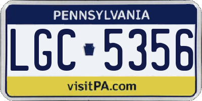 PA license plate LGC5356