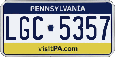 PA license plate LGC5357