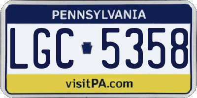 PA license plate LGC5358