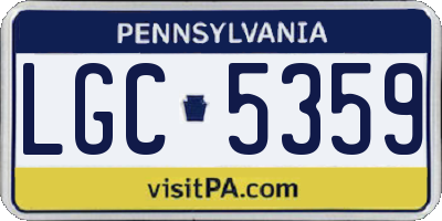 PA license plate LGC5359