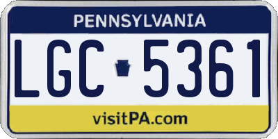 PA license plate LGC5361