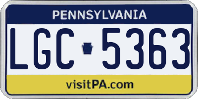 PA license plate LGC5363
