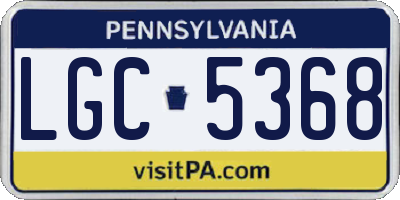 PA license plate LGC5368
