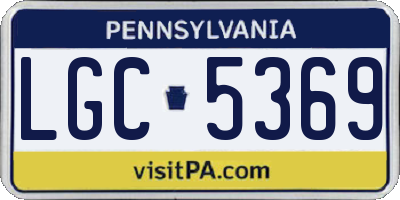 PA license plate LGC5369