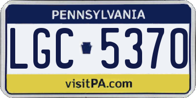 PA license plate LGC5370