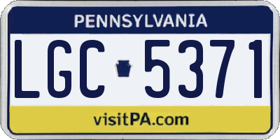 PA license plate LGC5371