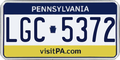 PA license plate LGC5372