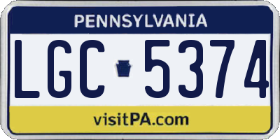 PA license plate LGC5374