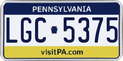 PA license plate LGC5375