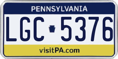 PA license plate LGC5376