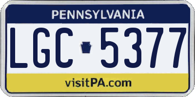 PA license plate LGC5377