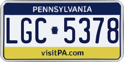 PA license plate LGC5378